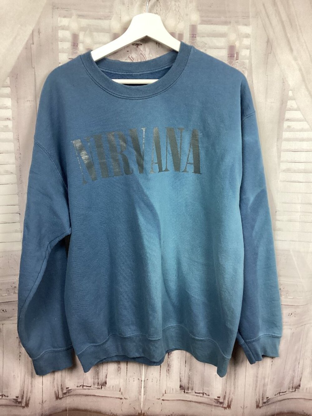 NIRVANA Blue Crewneck Sweatshirt Logo XXL